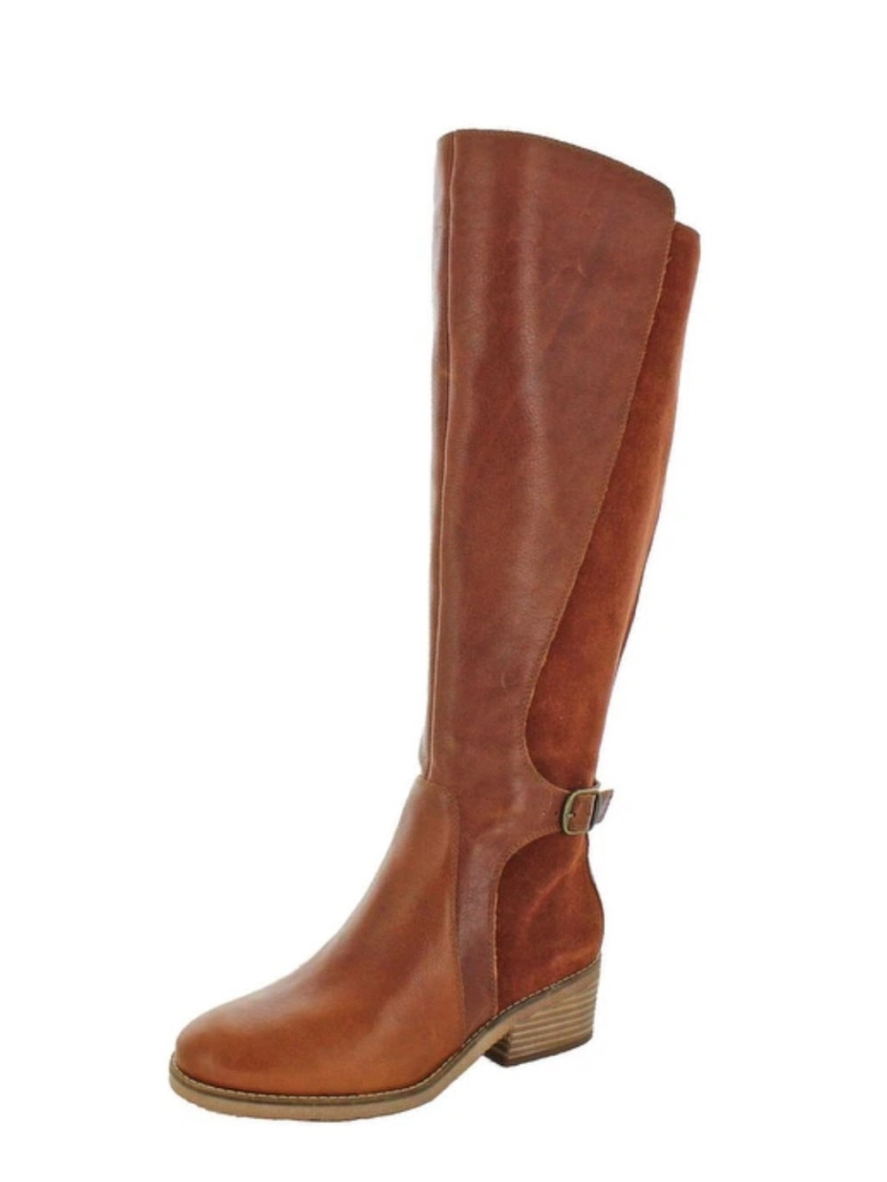 Lucky Brand Timinii Knee-High Boots, Women's Size 7.5- Tan Leather & Suede